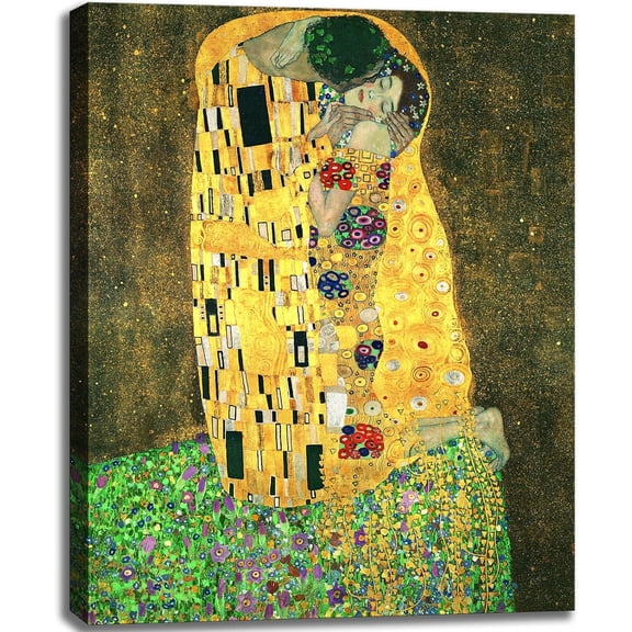 WFSposter-Canvas Prints Wall Art The Kiss Painting by Gustav Klimt,Famous Artwork Poster for Living Room,Bedroom Office Home Decoration