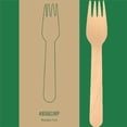 thumbnail image 1 of 6.25" Wooden Fork with Individually Kraft Paper Wrapped ( 100% Compostable & Recyclable ) 1000 units/ Pack, 1 of 5