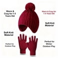 thumbnail image 2 of LIZENG Kids Knit Hat and Mittens Set Winter Beanie with & Gloves 2 Piece Set for Baby Toddler Boy Girl Soft Stretchable Multi Color Winter Hat Kids Girl, 2 of 5