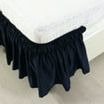thumbnail image 6 of PiccoCasa Polyester Wrap Around Dust Ruffle Bed Skirt 15" Drop for Twin Size Bed, Navy Blue, 6 of 6