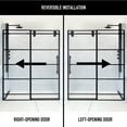 thumbnail image 3 of VIGO Elan 64 to 68 in. W x 74 in. H Sliding Frameless Shower Door in Matte Black with 3/8 in. (10mm) Clear Glass, 3 of 15