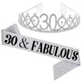 thumbnail image 2 of Women Glittering Rhinestone Letter Print Sash Tiara Set Birthday Party Supplies, 2 of 5