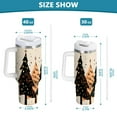 thumbnail image 6 of Yayeee 30oz Stainless Steel Tumbler with Straw and Handle Double-Wall Insulated Travel Water Bottle, Beige Christmas Trees, 6 of 8
