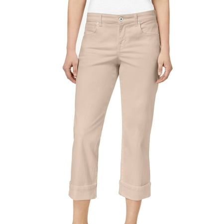 Womens Jeans Slim Cuffed Capri Crop Stretch 6