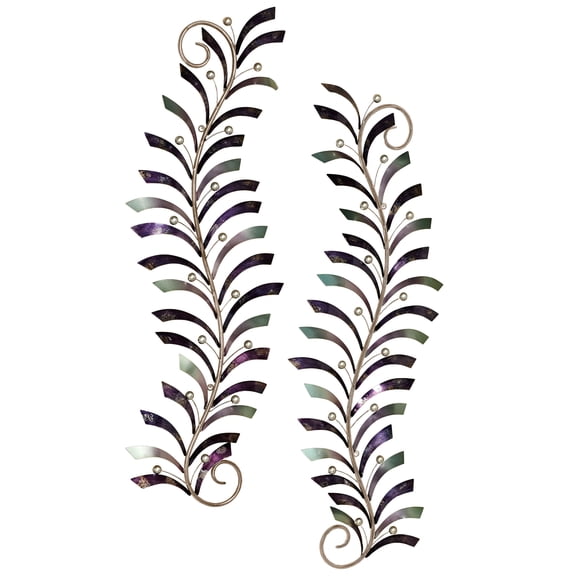 Natures Dance Metal Wall Art Purple Set of Two 2 Set of 2