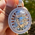 thumbnail image 4 of Real Solid 925 Sterling Silver Jesus Piece Pendant Iced Baguettes Medallion Charm Round 1.5" inch, 4 of 10