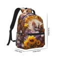 thumbnail image 2 of Yiaed Cute Cat Sunflower Print School Backpack College Backpack Daypacks for Students High School Spacious and Durable Daypack for Work and Travel-One Size, 2 of 6