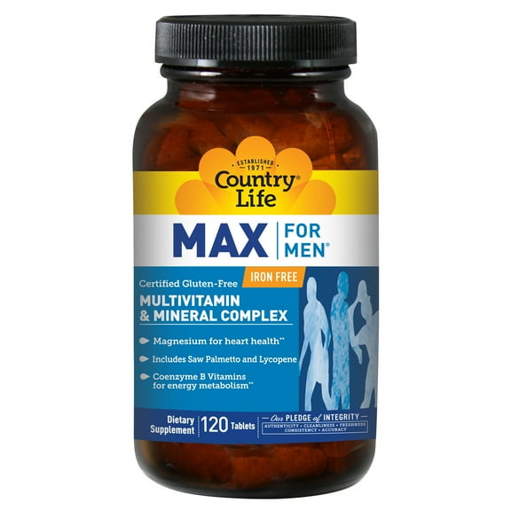 Country Life Max for Men Multivitamin and Mineral 120 Tabs