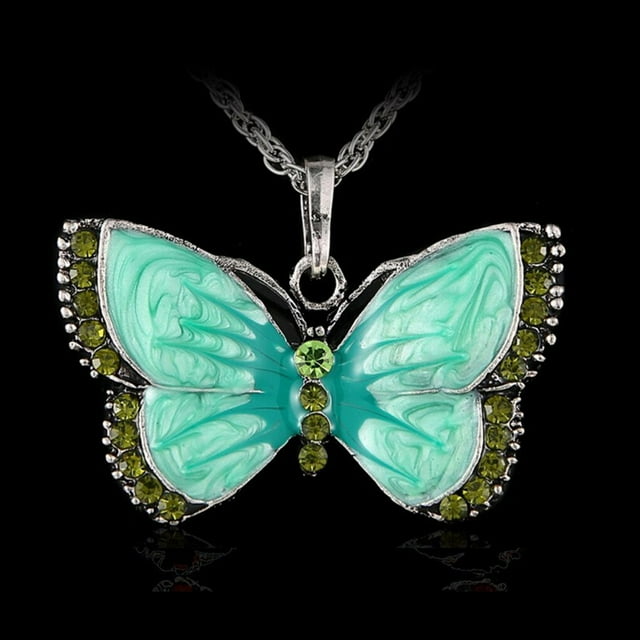 pitrice Collier Pendentif Papillon pour Femmes et Filles Collier Déclaration Papillon Collier Papillon Cristal
