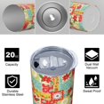 thumbnail image 4 of Pioneer Flower Floral Print Pattern 20oz Skinny Tumbler with Straw & Lid, Double Wall Vacuum Insulated Cup, Leak-Proof, Cup Holder Friendly, Hot 6H Cold 12H, 4 of 6