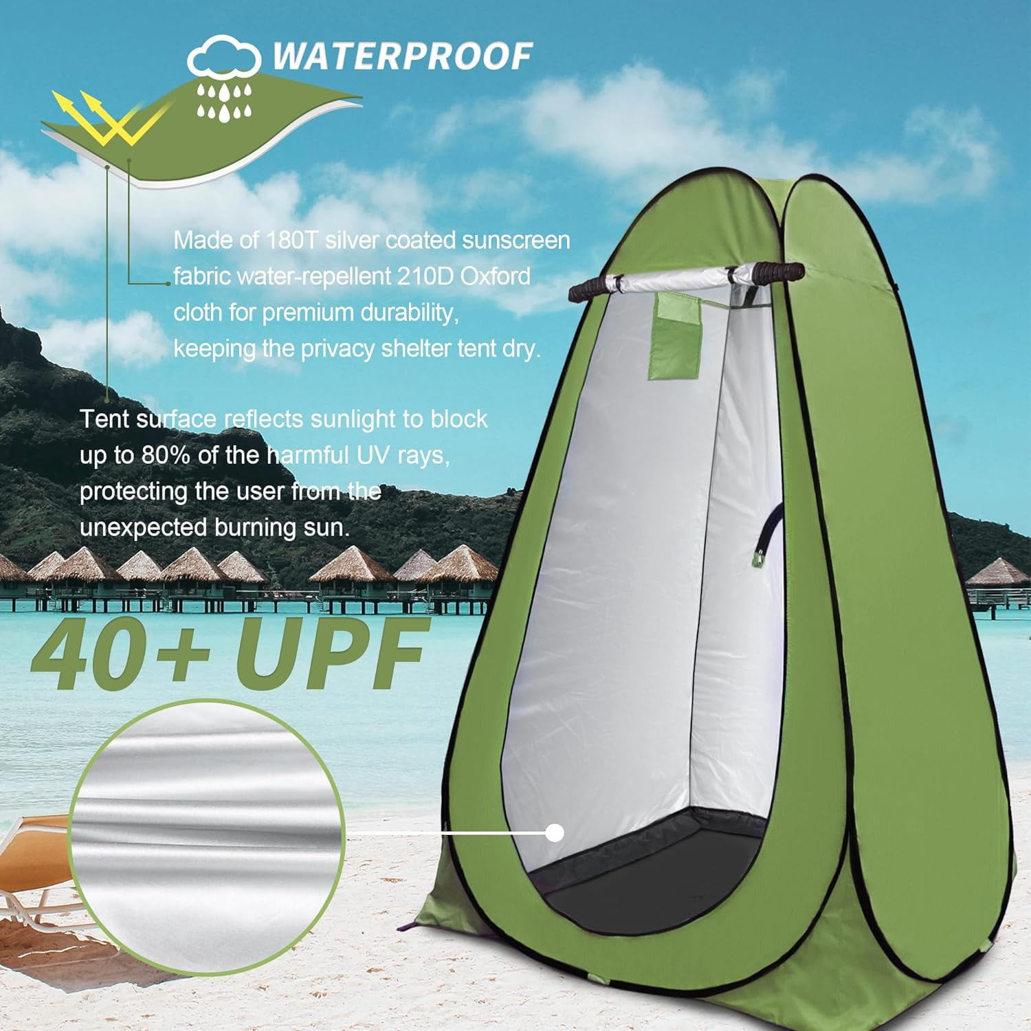 Privacy Shower Tent, Pop up Portable Camping Tent, Outdoor Toilet Changing Dressing Room, Instant Privacy Shelter for Picnic Waterproof Bathroom