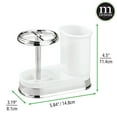 thumbnail image 6 of mDesign Bathroom Toothbrush/Toothpaste Dental Storage Organizer - White/Chrome, 6 of 7