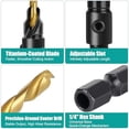 thumbnail image 6 of 5 Piece Countersink Drill Bit Set, Hex Shank Wood Boring Tool, Adjustable Depth Screw Hole Kit, for Hardwood Softwood & Plastic, with Allen Wrench, Gold, 6 of 7