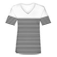 thumbnail image 5 of kytmyeq Women's V-neck Short-sleeved Fashionable Striped Printed Top, 5 of 5