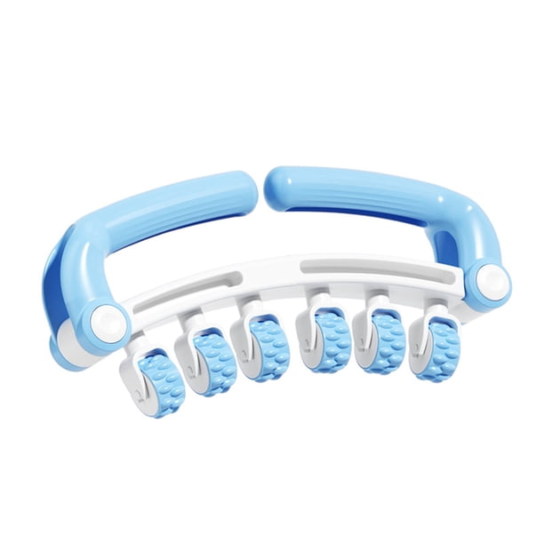 Masajeador de rodillo con anillo giratorio de 360°: relajación muscular profunda para piernas, cintura y brazos; plegable y portátil; material PP+ABS; alivia la fatiga del yoga y el fitness