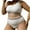 White-01, variant on Lopeceal Women One Shoulder Bikini Set High Waisted Tummy Control Full Coverage Swimsuit Ribbed 2 Piece Bathing Suit
