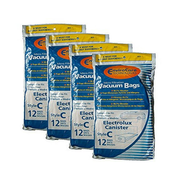 48 Compatible with Electrolux Allergy Microfiltration Canister Tank Style C Vacuum Bags