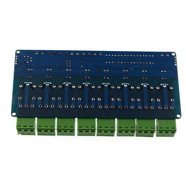 Cateissary Módulo de relé de Control de potencia de 5V-12V CC Industrial Universal para el hogar, placa de circuito de interruptor de entrada y salida Electrónica miscelánea 8 maneras