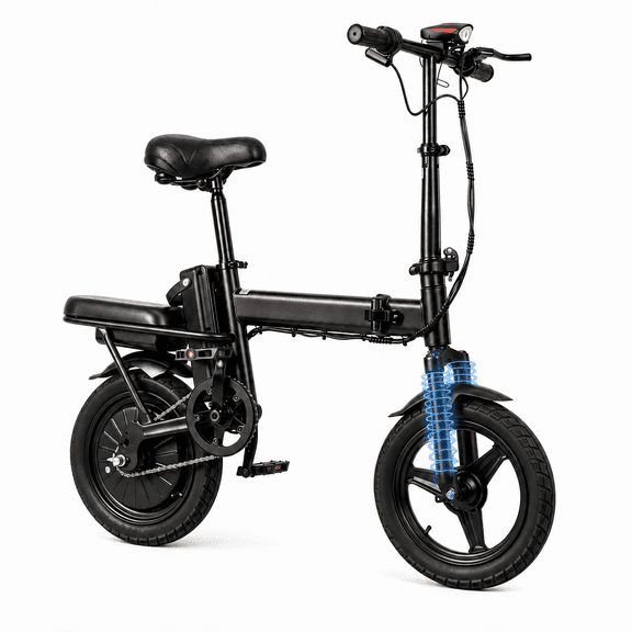 ELHIXNH 500W Foldable Electric Bike for Adults, 36V 9.6Ah 19.9mph Removable Battery, 14" Ebike, Electric Mini Bike, 30Miles Range, Class 2, UL 2849