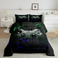 thumbnail image 3 of Feelyou 3D Gamepad Player Bedding Comforter Set, Blue Green Honeycomnb Twin Comforter Sets, Modern Video Games Lover Reversible Bedding Set, Super Cozy Room Decor, 2pcs, 3 of 9