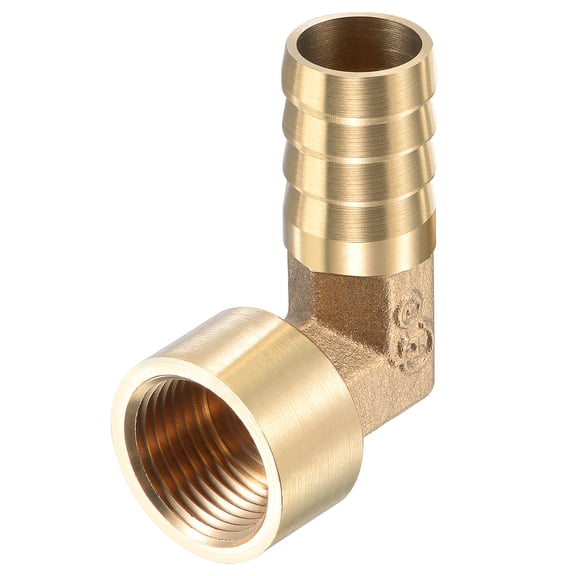 Uxcell 14mm Barbed x G3/8 Female Thread Brass Hose Barb Fitting Elbow