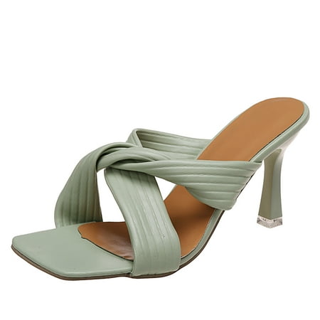 

High Heels Women Sexy Fish Mouth High Heeled Sandals Wear Solid Color High Heeled Slippers High Heels for Women Pu 38