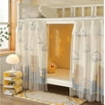 thumbnail image 5 of Beautiful Gauze Bunk Bed Curtains Drapes with Lace Privacy Bed Canopy for Bottom, 2 Panels, Bear Rabbit, 5 of 5