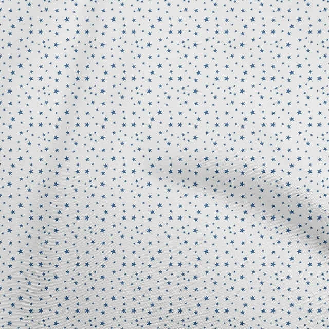 oneOone Georgette Viscose Medium Blue Fabric Stars Sewing Craft Projects Fabric Prints By Yard 42 Inch Wide