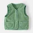 thumbnail image 2 of zuwimk Toddler Baby Boy Girls Fleece Outerwear Vests Sleeveless Zipper Jacket Solid Color Vest Coat Spring Fall Winter Clothes(Green,7-8 Years), 2 of 4