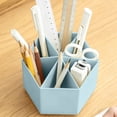 thumbnail image 4 of CuiLiyq 360° Rotating Pen Holder, Plastic Desk Organizer with 6 Compartments, for Office, College, Home Stationery Storage, 4 of 6