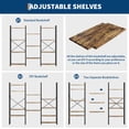 thumbnail image 6 of Festisoul 54" 4-Tier Bookshelf, Industrial Metal Frame Bookcase with Adjustable Storage Open Shelves for Home, Office, Brown, 6 of 8
