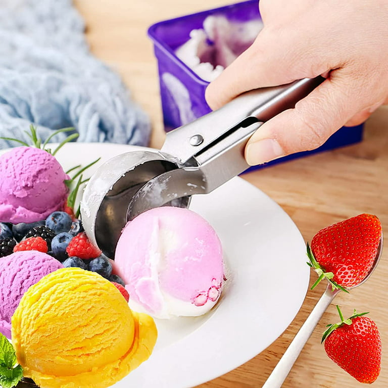 1Pcs Ice Cream Scoop, Trigger Release Stainless Steel Biscuit