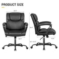 thumbnail image 6 of Homall Mid Back Executive Office Chair Swivel Computer Task Chair with Armrests, Ergonomic Leather-Padded Desk Chair with Lumbar Support, Black, 6 of 7