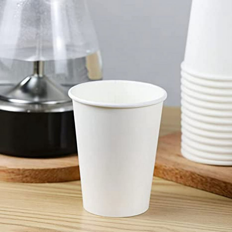 100-Pack 7oz White Paper Disposable Cups – Hot / Cold Beverage Drinking Cup  for Water, Juice, Coffee or Tea – Ideal for Water Coolers, Party, or Coffee  