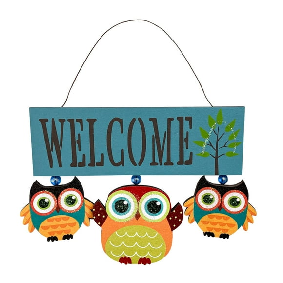 Goriertaly Hang Cute Wooden Welcome Sign At Entrance And Warm And Inviting Ambience Elegant Home Decor Any Room blue