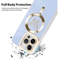thumbnail image 3 of for iPhone 13 Pro Max Case [Support for Magsafe] Butterfly Pattern Magnetic Plating Screen Protector Luxury Elegant Case Camera Protector Soft Shockproof Protective Corner Back Cover -Blue, 3 of 12