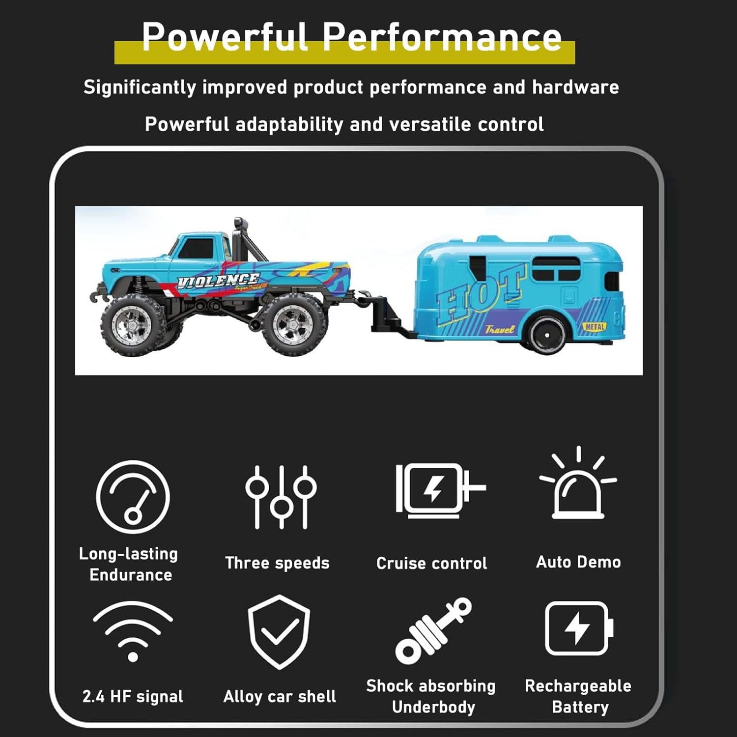 ST SoleMe.Tc Mini RC Truck, Mini Rc Monster Truck, 1/64 Scale Monster Truck Remote Control Car,&nbsp; 2.4Ghz All Terrain Off-Road Monster Truck with LED Bodylight, Type-c USB Rechargeable, Gray