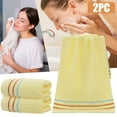 thumbnail image 2 of Cotton Bath Towels For Bathroom, Bath Sheet, Bath Towels 2 Pack Towel Set Soft Absorbent Face Hand Bath Towels, 14" X 30", Yellow, 2 of 6