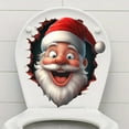 thumbnail image 5 of Uxgjfwu Christmas Santa Claus Toilet Decal, Adhesive Bathroom Wall Sticker with 3D Effect, Waterproof Toilet Seat Cover for Holiday Bathroom Decor, 5 of 6