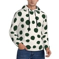 thumbnail image 2 of Fotbe Men's Hoodie with Abstract Green Polka Dot Pattern - Kangaroo Pocket Pullover Hooded Sweatshirt, Perfect for Daily Wear, Travel, and Home-Small, 2 of 7