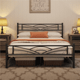 thumbnail image 2 of Renwick Skylar Cloud-Inspired Design Metal Platform Bed, Full, Black, Adult, 2 of 8
