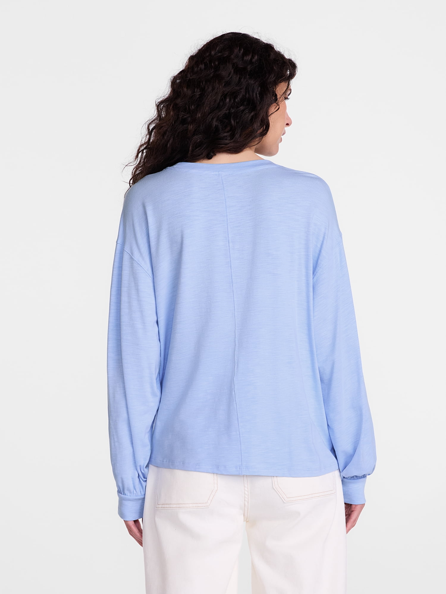 Scenario Women's Oversized Tee with Long Sleeves, Sizes XS-XXXL
