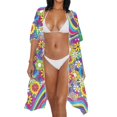 thumbnail image 3 of HELLHERO Flowers Women's Swimsuit Coverups Stylish High Quality Fabrics Fashion Bathing Suit Cover Up, 3 of 6