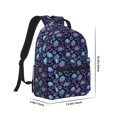 thumbnail image 2 of Yiaed Flower Blue Skull Print School Backpack College Backpack Daypacks for Students High School Spacious and Durable Daypack for Work and Travel-One Size, 2 of 6