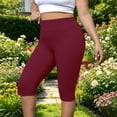 thumbnail image 6 of Women's Plus Size Yoga Workout Shorts, High Waist Butt Lifting Elastic Waistband, Solid Active Shorts for Running Gym Training | TruHer,Red 5XL, 6 of 8