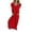 Red, variant on Women's Fashion Solid V Neck Flying Sleeve Baggy Wide Leg Jumpsuit, Polyester & Spandex, for Various Occasions