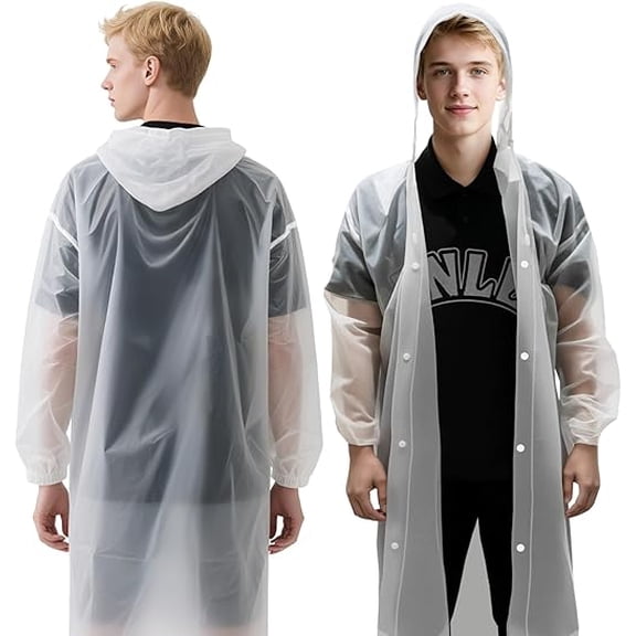 Homlyo 1 Pack Reusable Raincoat for Women and Men, Lightweight Rainwear Rain Jackets with Hood