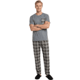 thumbnail image 1 of Pijama Hombre 2 Piezas Unitalla, Playera Suave con Bolsillo y Pantalón a Cuadros, Comodidad Total para Descanso, 1 of 5