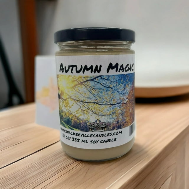 Autumn Magic Vegan Coconut Soy 12 oz/ 355 ml Candle Hand-poured, Eco-friendly, Clean Burning, Bakery, Food, Drink
