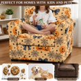 thumbnail image 4 of FKELYI Stretch Armchair Slipcover 2 Pcs Couch Covers Halloween Pumpkin Spiderweb Print Furniture Protector Washable Spandex Sofa Cover with Individual Cushion Cover, 4 of 7